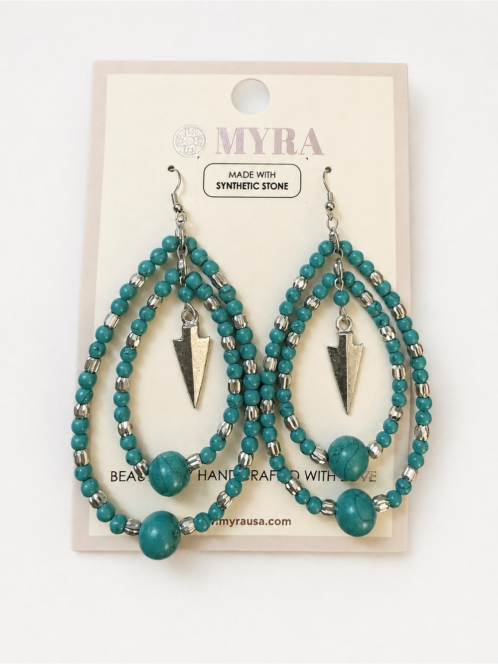 Myra Turquoise Beaded Dangle Earrings